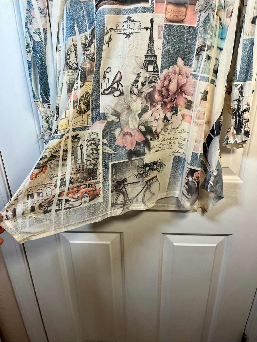 Origami Sheer French Cafe Top - Size Medium | OLS Vintage Style - Picture 8 of 16